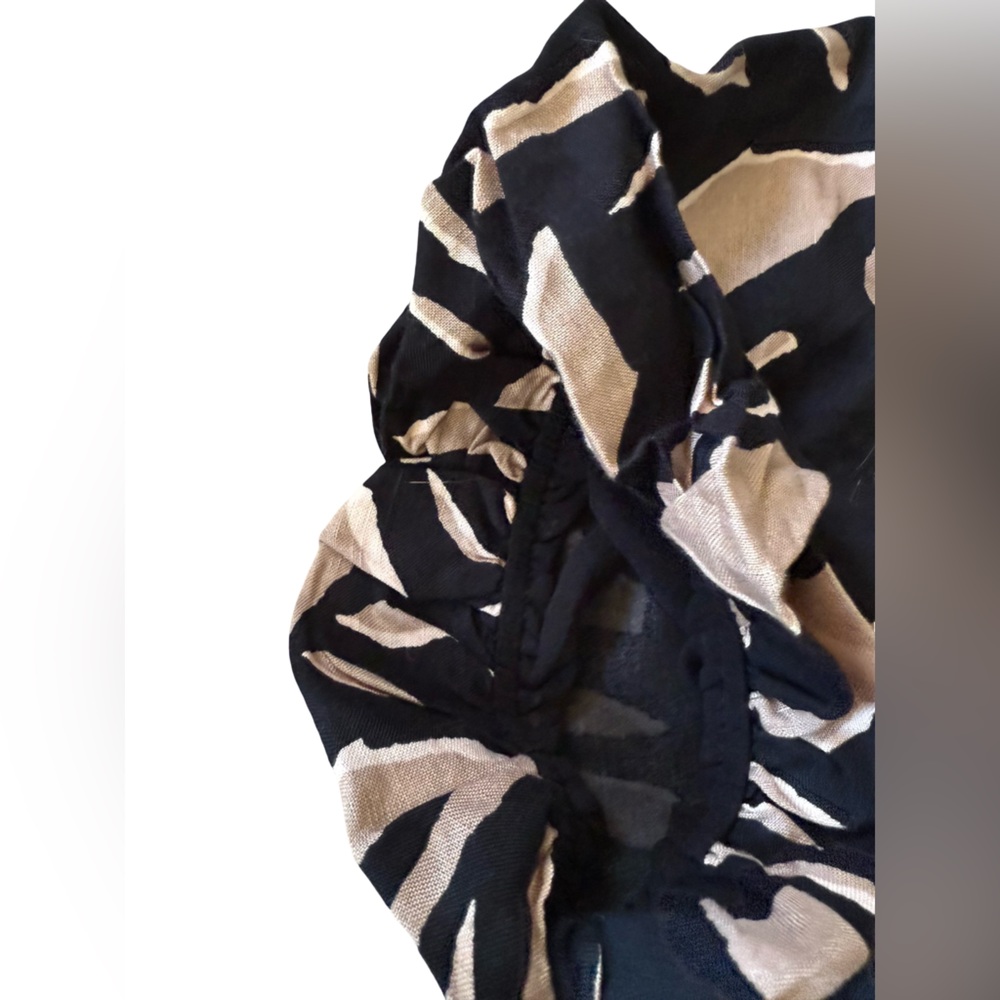 (NWT) DKNY - Women’s Abstract Print Puff Sleeve Linen Blend Blouse - Picture 11 of 16